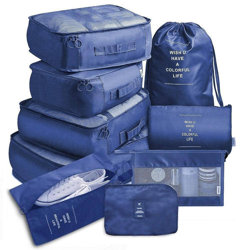 Conjunto de bolsas organizadoras para viagem- 9 peças Conjunto de bolsas organizadoras para viagem- 9 peças BlackOn-line azul 
