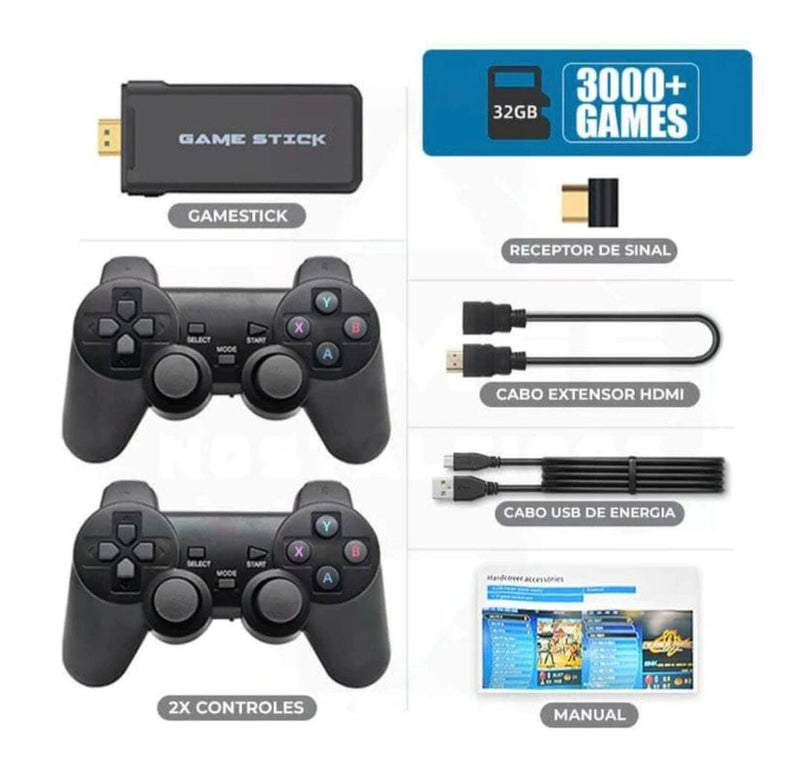 Video Game Retrô Console Clássico 3000 Jogos 2 Controles