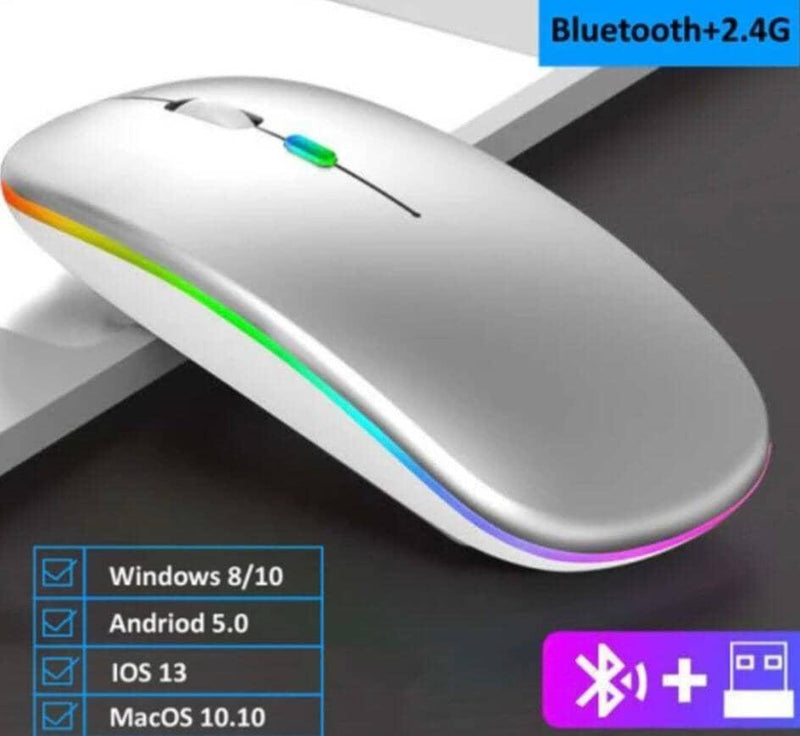 Mouse Wireless bluetooth para Mac e Windows Mouse Wireless bluetooth para Mac e Windows BlackOn-line prateado 