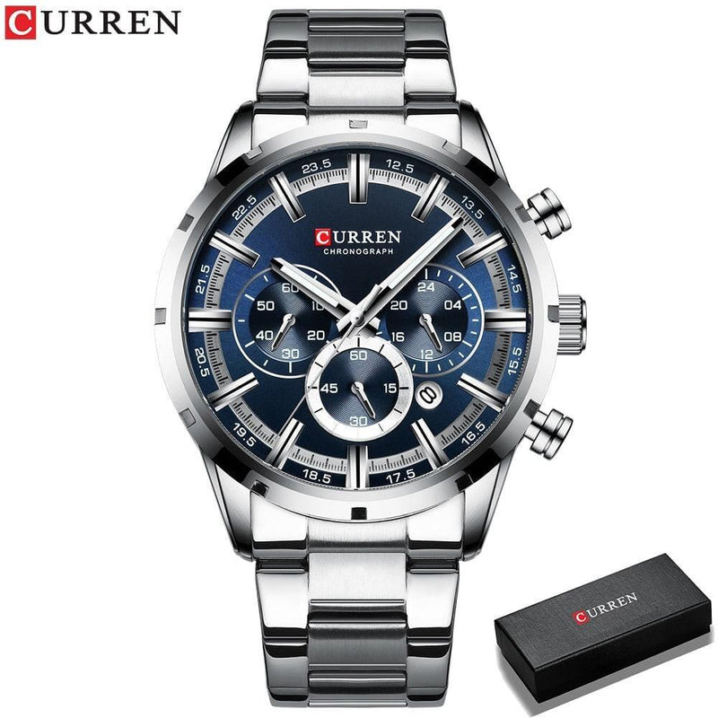 Relógio Masculino Curren Relógio masculino curren BlackOn-line Prata e azul 