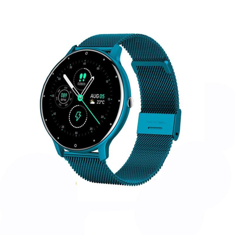 Smartwatch LIGE 2022 Smartwatch LIGE 2022 BlackOn-line azul com pulseira de aço 