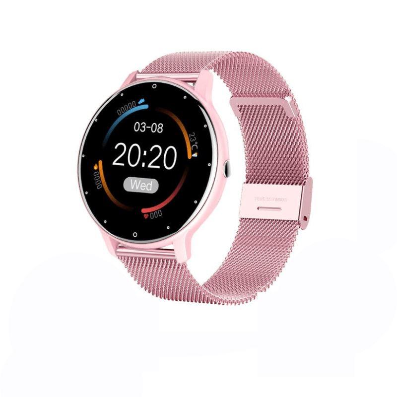 Smartwatch LIGE 2022 Smartwatch LIGE 2022 BlackOn-line rosa com pulseira de aço 