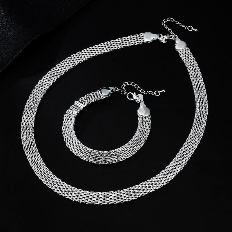 Colar Feminino De Prata 925 + Bracelete 925 Colar feminino de prata 925 + bracelete 925 de brinde BlackOn-line colar + bracelete 