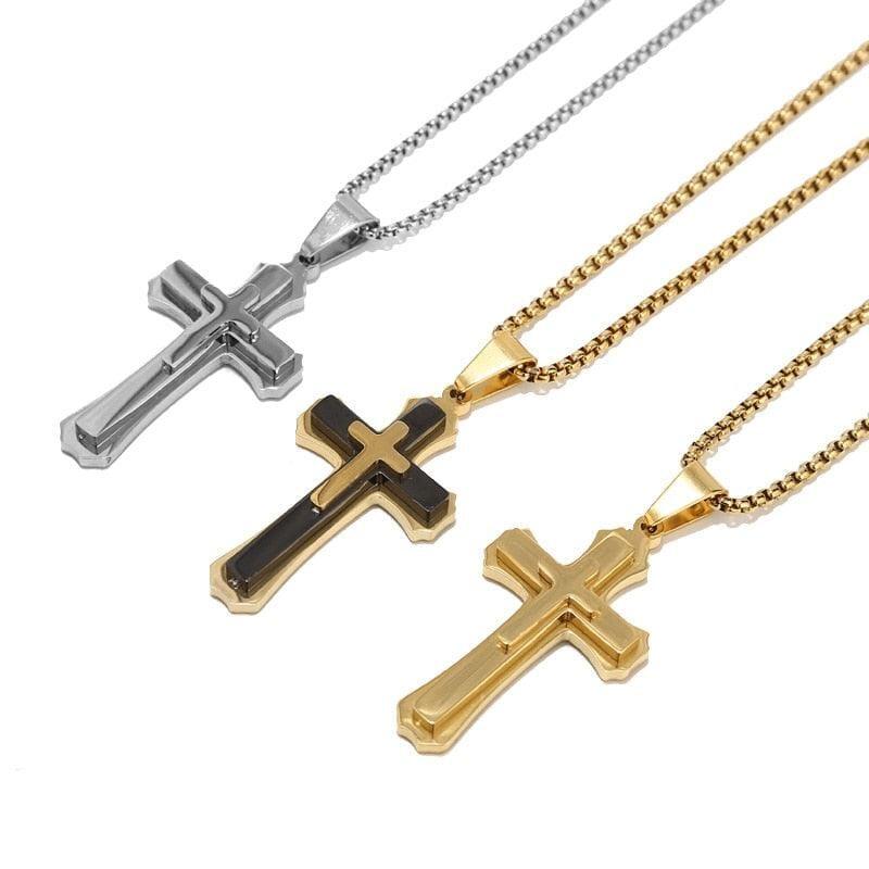 Corrente Masculina Com Crucifixo Premium – Aço Inox 316L Corrente Masculina Com Crucifixo Premium – Aço Inox 316L Black Online 