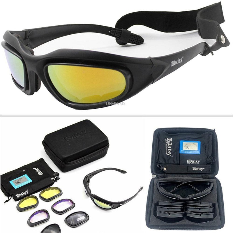 Kit de óculos esportivo masculino com 4 lentes polarizadas Kit de óculos esportivo masculino com 4 lentes polarizadas BlackOn-line polarizado padrão 