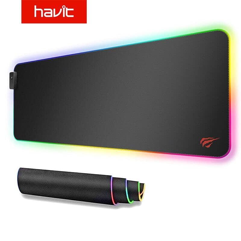Mousepad USB RGB - Havit Mousepad USB RGB - Havit BlackOn-line RBG padrão 