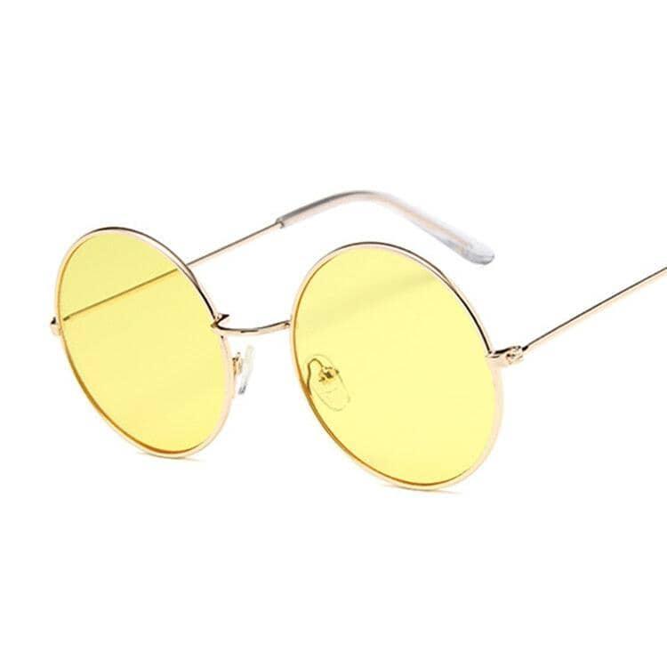 Óculos de sol feminino round Óculos de sol feminino round BlackOn-line amarelo dourado 