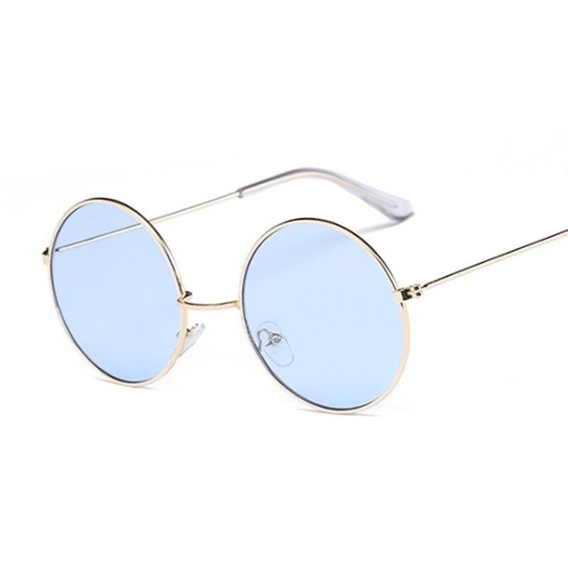Óculos de sol feminino round Óculos de sol feminino round BlackOn-line azul dourado 