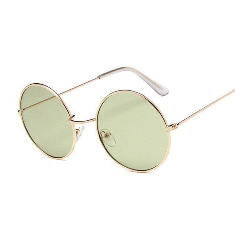 Óculos de sol feminino round Óculos de sol feminino round BlackOn-line verde dourado 