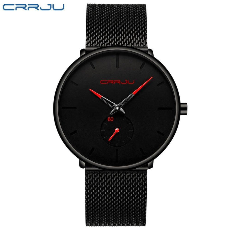 Relógio crrju masculino minimalista Relógio crrju masculino minimalista BlackOn-line preto e vermelho padrão 