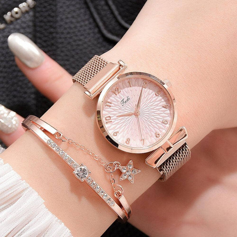 Relógio feminino dial ladies + bracelete de brinde Relógio feminino dial ladies + bracelete de brinde BlackOn-line rose rosa 