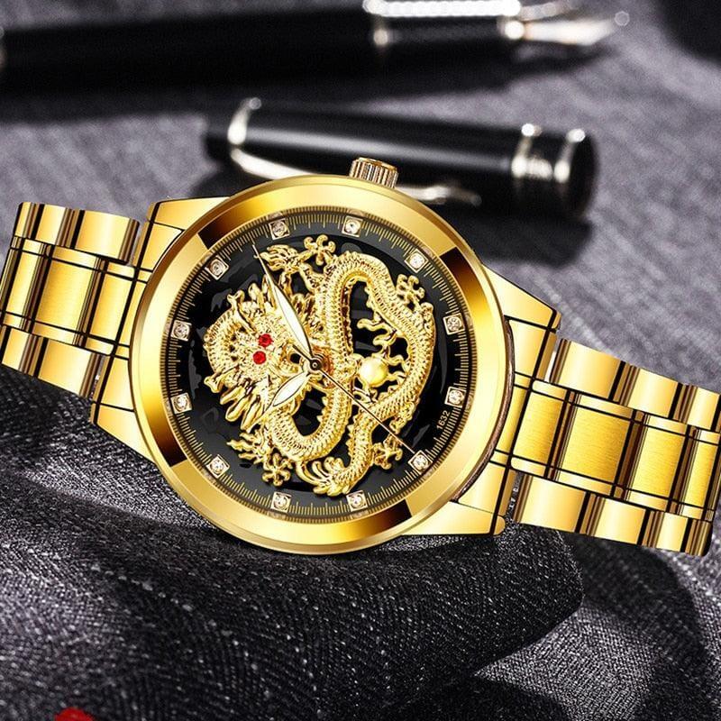 Relógio Masculino Gold Dragon Relógio Masculino Gold Dragon BlackOn-line 