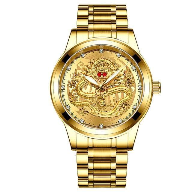 Relógio Masculino Gold Dragon Relógio Masculino Gold Dragon BlackOn-line Dourado 