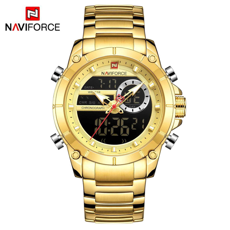Relógio Masculino Naviforce Delux Relógio Masculino Naviforce Delux Black Online Dourado 