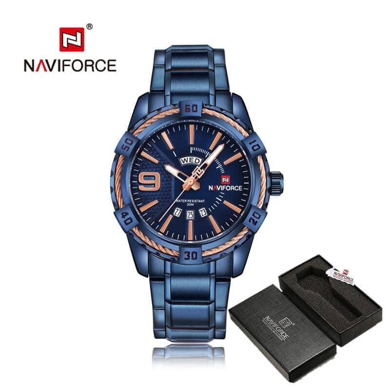 Relógio masculino Naviforce Luxury Relógio masculino Naviforce Luxury BlackOn-line azul com caixa 