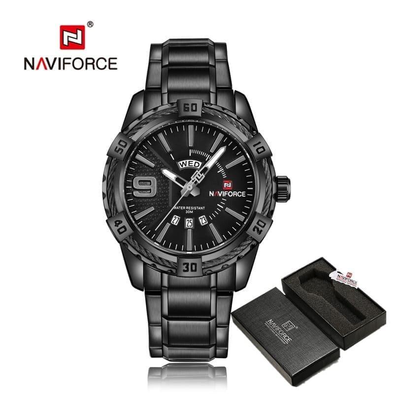 Relógio masculino Naviforce Luxury Relógio masculino Naviforce Luxury BlackOn-line preto com caixa 