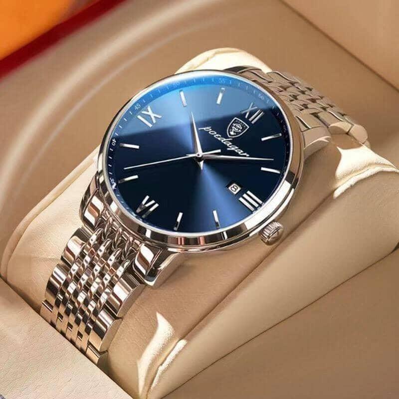 Relógio Masculino Poedagar Relógio luxury poedagar BlackOn-line Azul e Prateado 