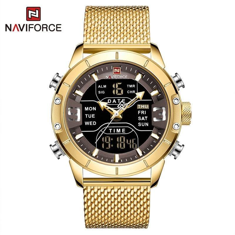 Relógio Masculino Sport NaviForce Relógio Masculino Sport NaviForce Black Online Dourado 